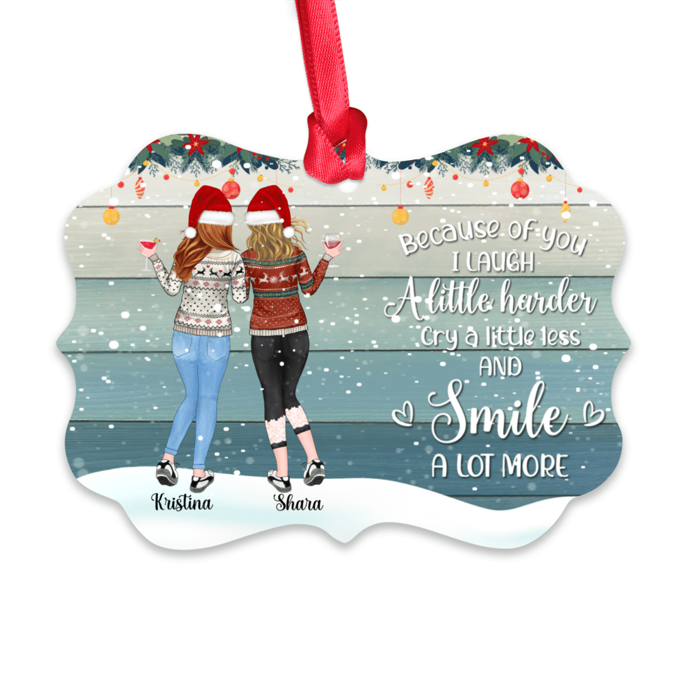 Personalized Ornament - Because of You I Laugh, Cry, and Smile_1