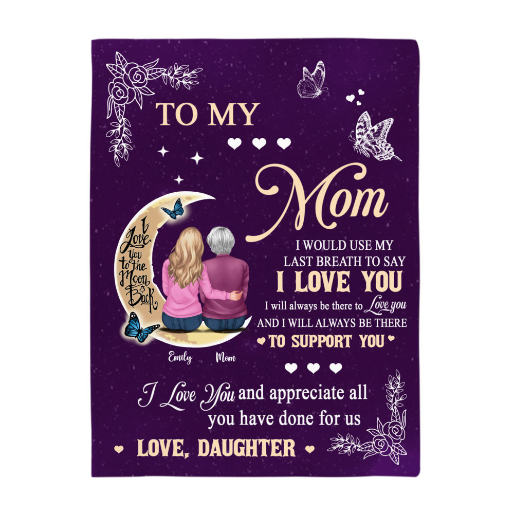 Personalized Blanket - Mother's Day Blanket - To my Mom - I Love You - Ver2_3