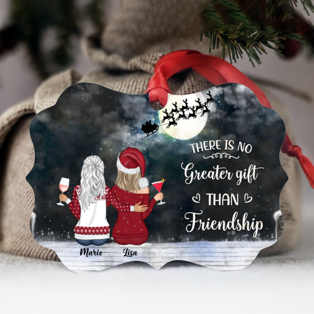Personalized Ornament - There Is No Greater Gift Than Friendship (3 Sisters)