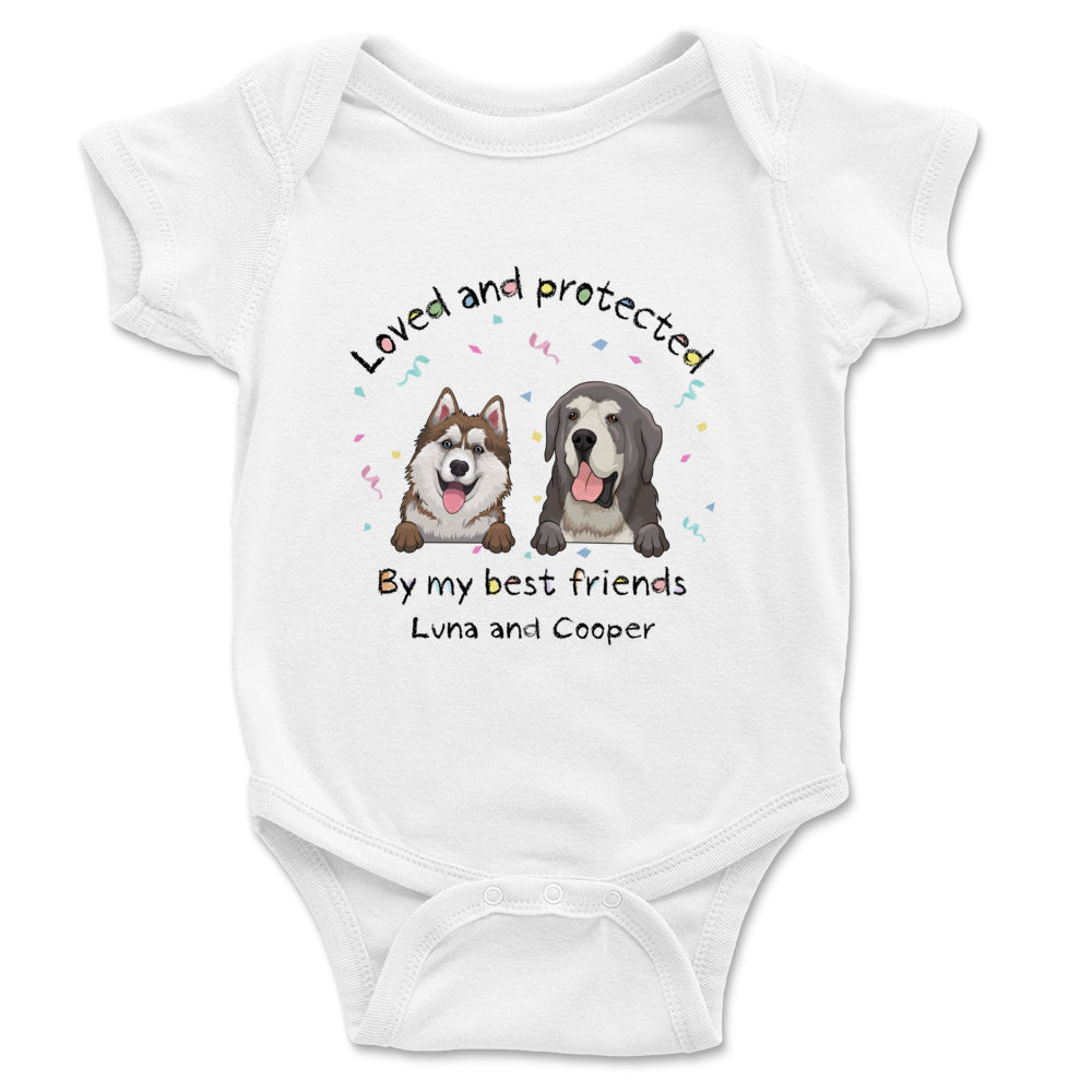 Personalized Shirt - Custom Baby Onesies - Loved and Protected By my best friends_3