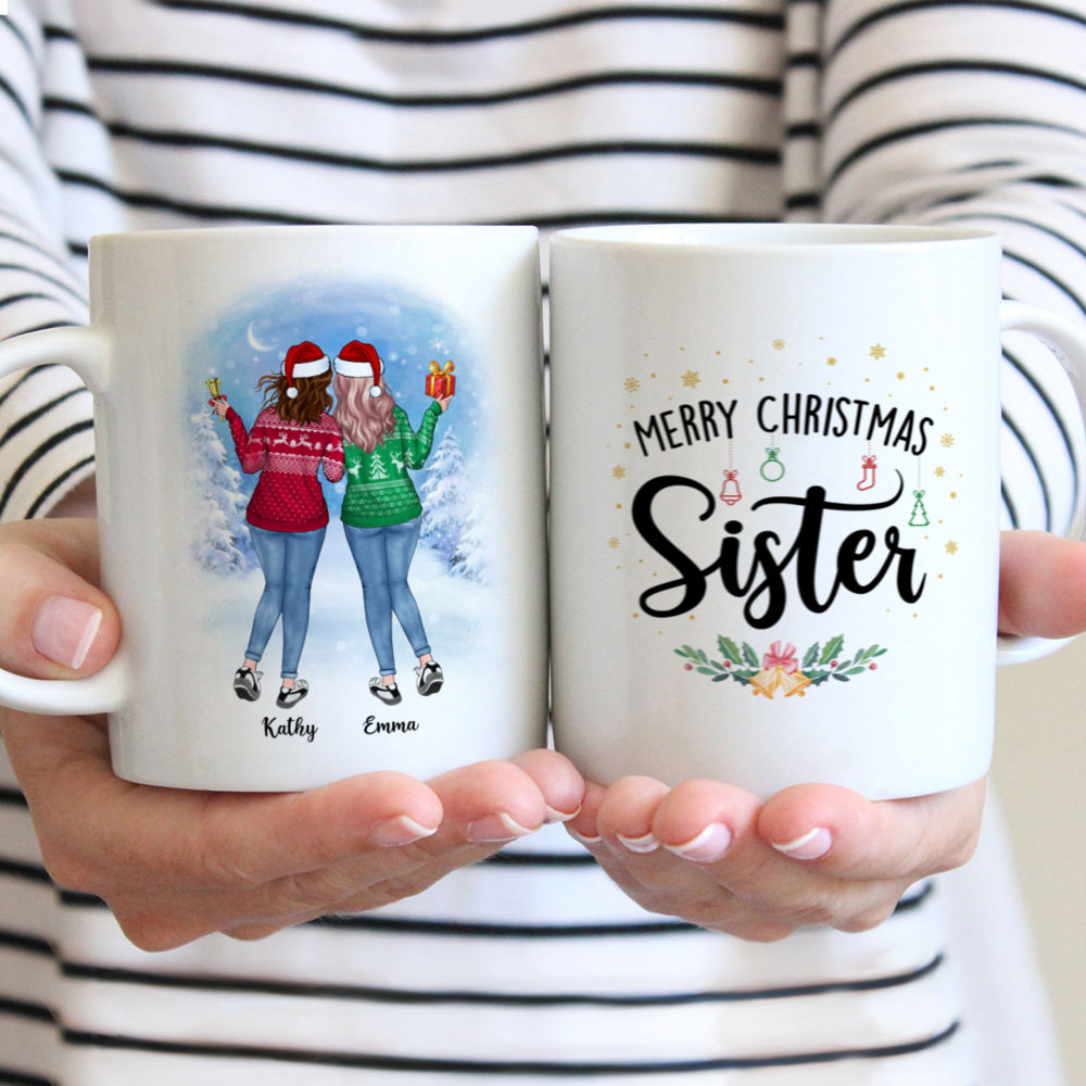 Personalized Mug - Christmas Up to 5 Girl - Merry Christmas Sister - Personalized Mug