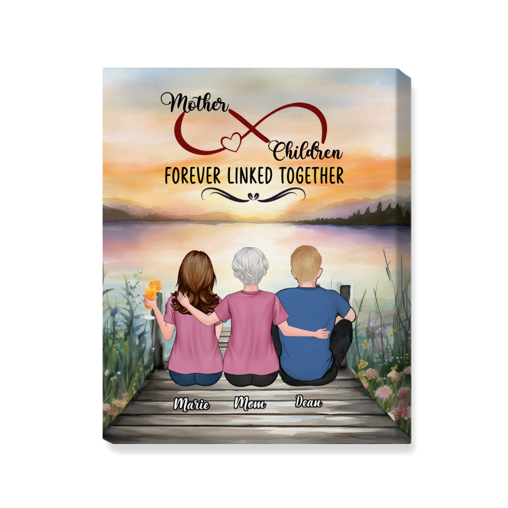 Mother's Day Gift - Mother & Daughters - Mother and Children Forever linked together_1