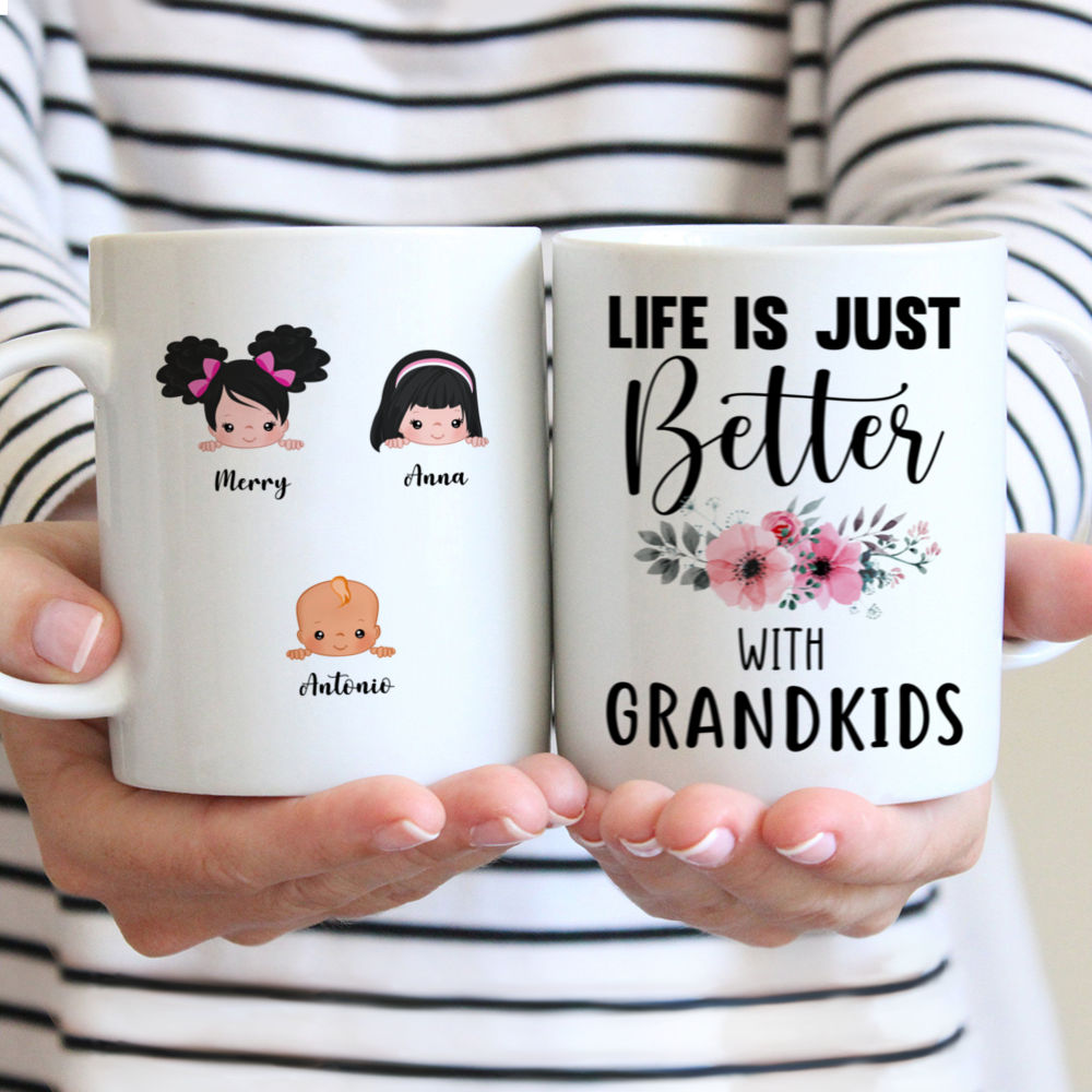 Personalized Mug - Life Is Better With Grandkids Custom Mug | Gossby