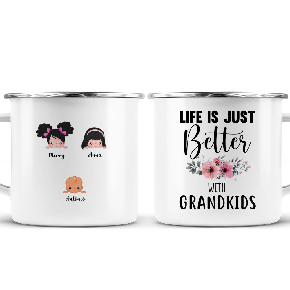 Personalized Mug - Life Is Better With Grandkids (8 Kids Version)