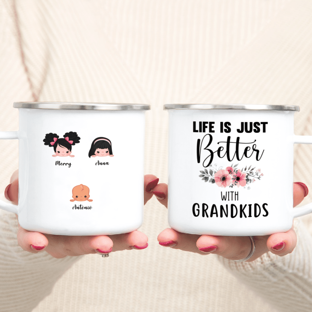 Personalized Mug - Life Is Better With Grandkids (8 Kids Version)