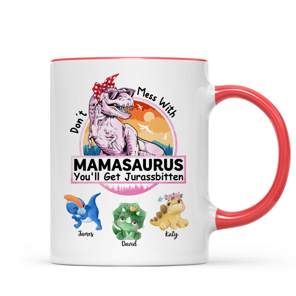 Mamasaurus Cup Don't Mess with Mamasaurus You'll Get Jurasskicked Mug  Birthday