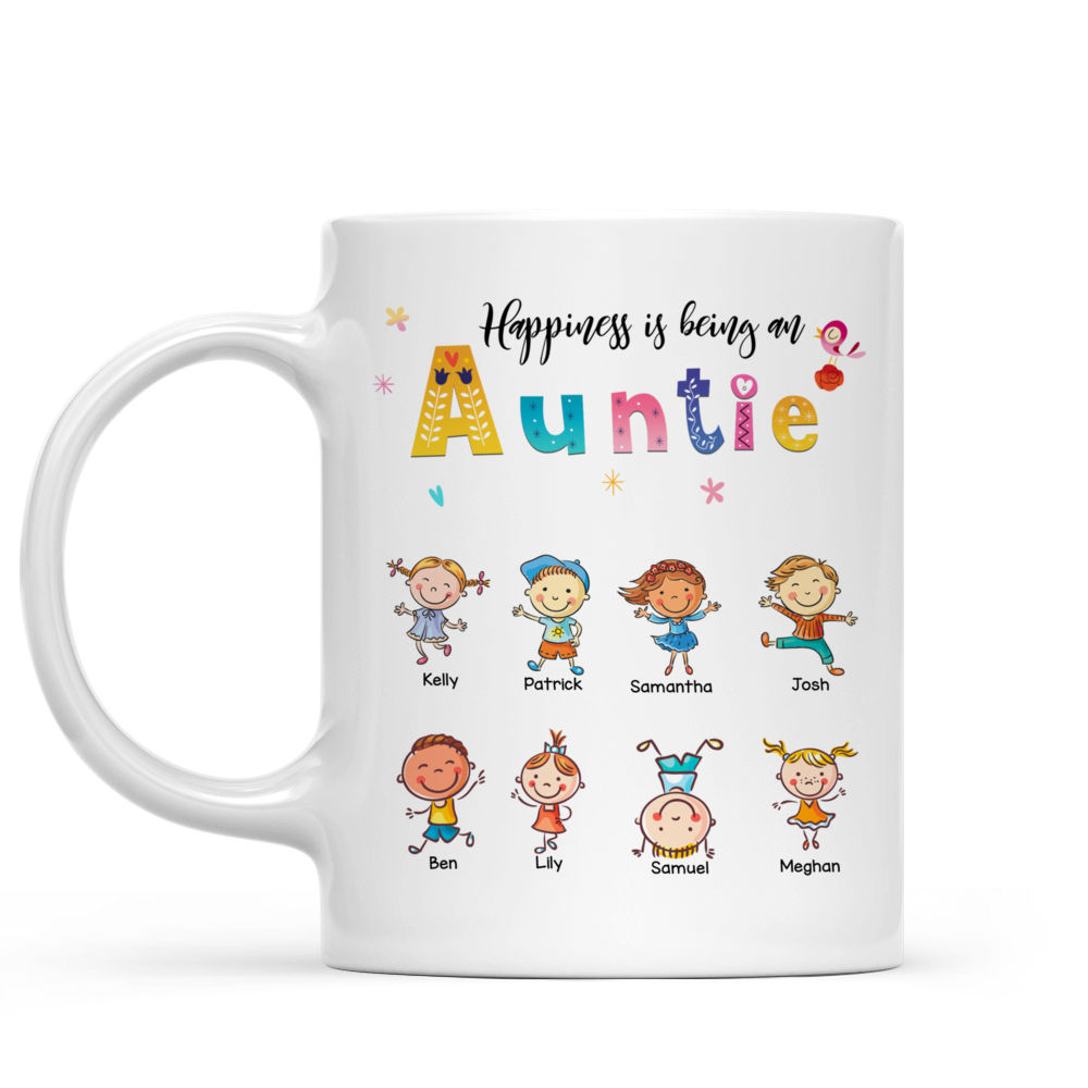 Pretty Grandkid Mug - Happiness Is Being An Auntie/ Grandma/ Mommy ... - Mother's Day Gift - Personalized Mug_3