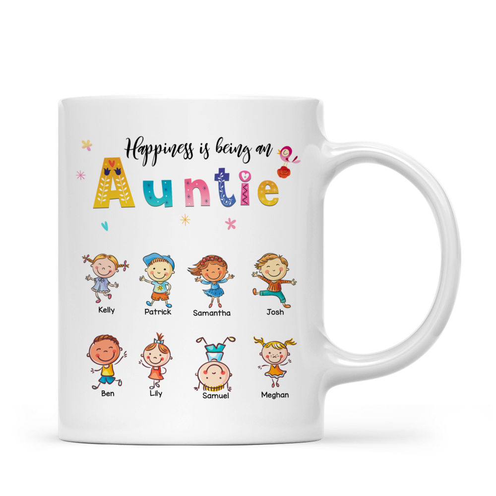 Personalized Mug - Pretty Grandkid Mug - Happiness Is Being An Auntie/ Grandma/ Mommy ... - Mother's Day Gift_4