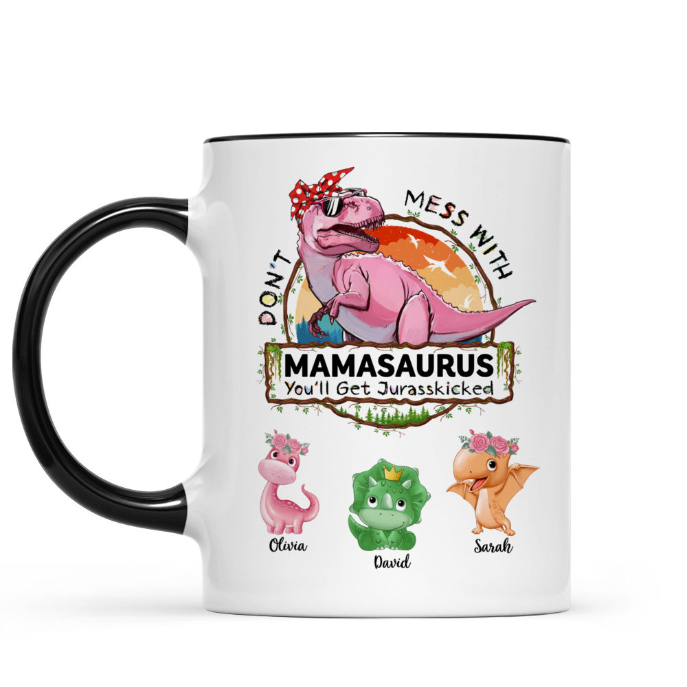Personalised Don't Mess With The Mamasaurus/Grandmasaurus Fun Family Mug .