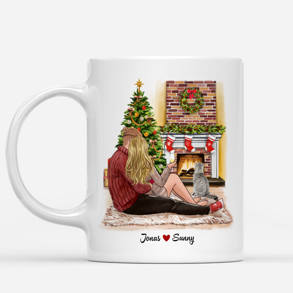 Personalized Christmas Mug - All I Want for Christmas is You (Couple & Cat)_1