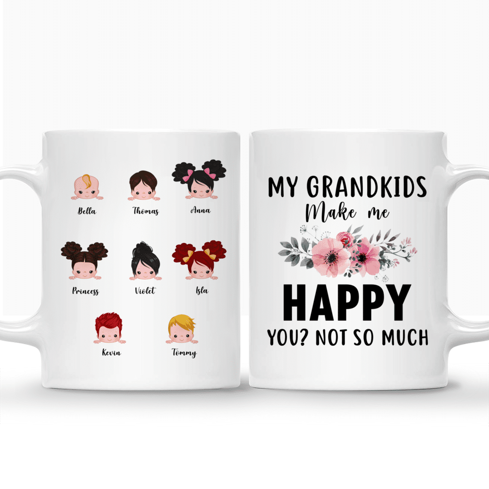 Up to 9 Kids - GrandKids Make Me Happy Mug | Personalized Mug_3