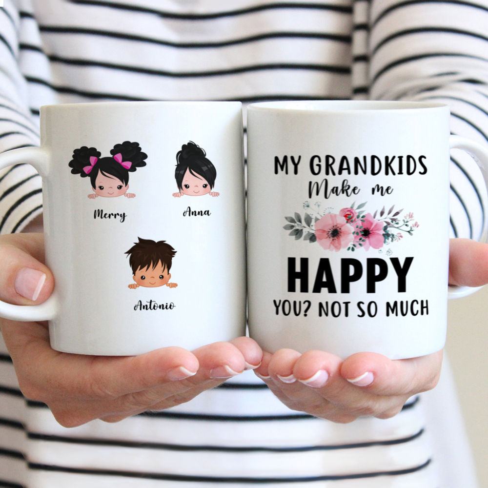 Up to 9 Kids - GrandKids Make Me Happy Mug | Personalized Mug