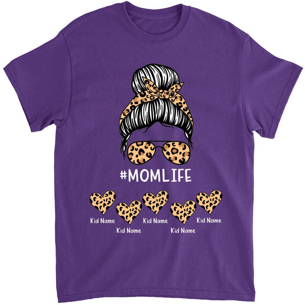 Mamyu♡ Mother's Day 2023 - Personalized Mom Life Shirt, Messy Bun