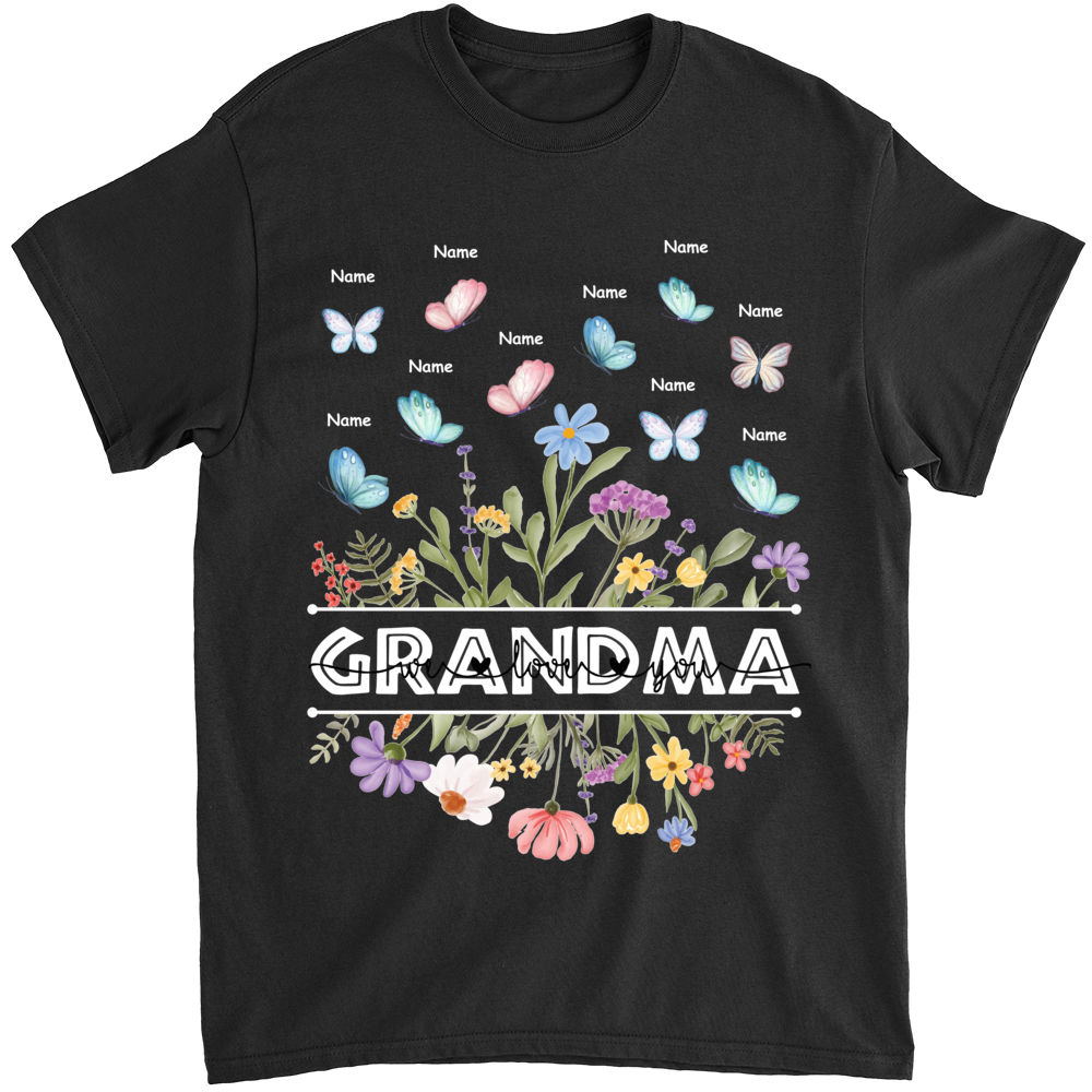 Mother's Day 2023 - Personalized Grandma Wildflowers Shirt, Nana Butterflies Shirt, Grandma Grandkids Shirt, Mother's Day Gift For Mom, Mommy Nana Nini Mimi Birthday Gift 28443_6