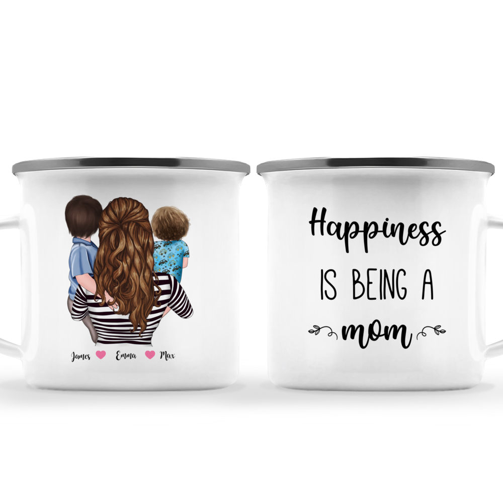 Personalized Coffee Mug Family Mom and Daughter Son Happiness Is