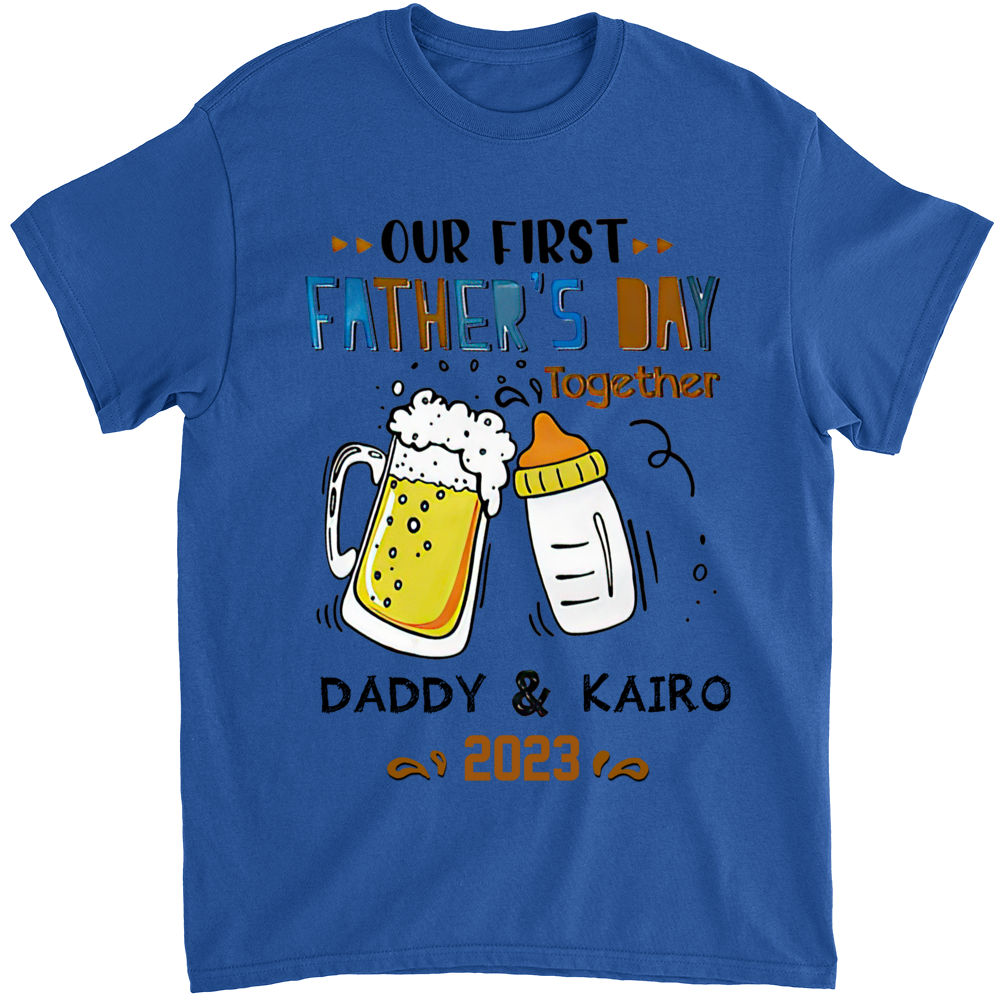 Father's Day Shirt, Matching Shirts , Our First Father's Day Together  Shirts, Father Son Shirts, Father Daughter Shirts, Bottle and Beer Tee 2021  Shirt, Hoodie, Long Sleeved, SweatShirt
