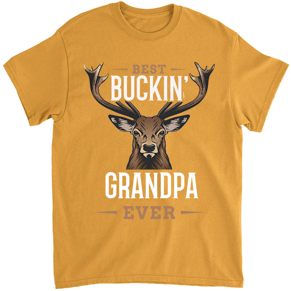 Personalized Classic Tee Cardinal S - Father's Day Shirt - Best Buckin Granpda Ever Shirt for Men, Deer Hunting Gifts,Funny Deer Hunter Shirt