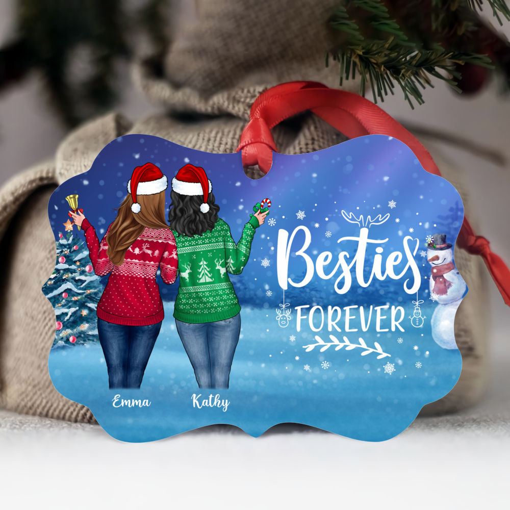 Personalized Xmas Ornament - Besties Forever (Up to 5 Girls)