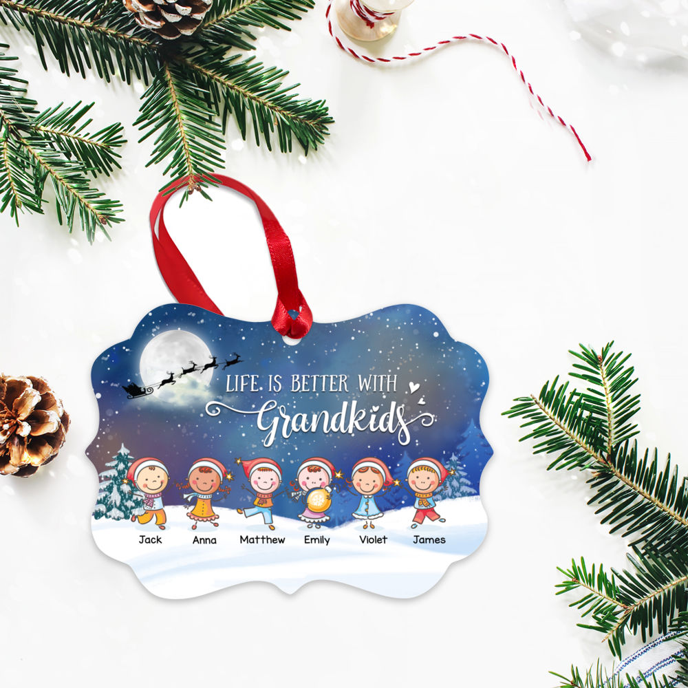 Personalized Xmas Ornament - Life is Better With Grandkids | Gossby_2