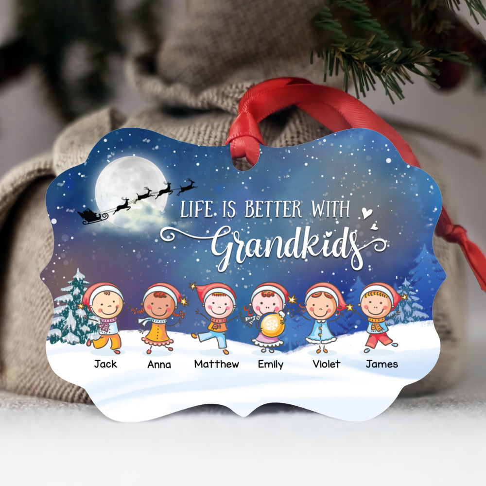 Personalized Xmas Ornament - Life is Better With Grandkids | Gossby