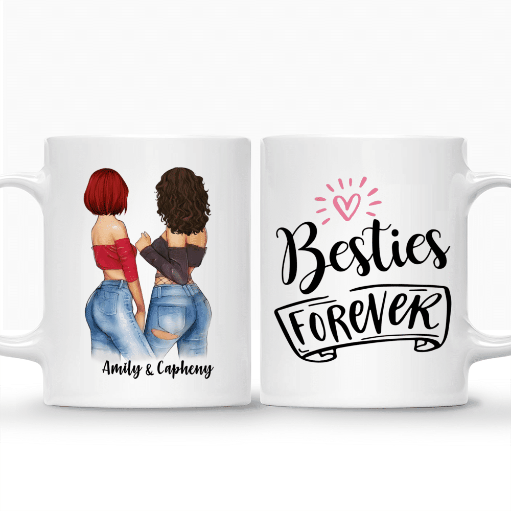 Trendy Faux Rose Gold Script, Best Friends Photo Coffee Mug