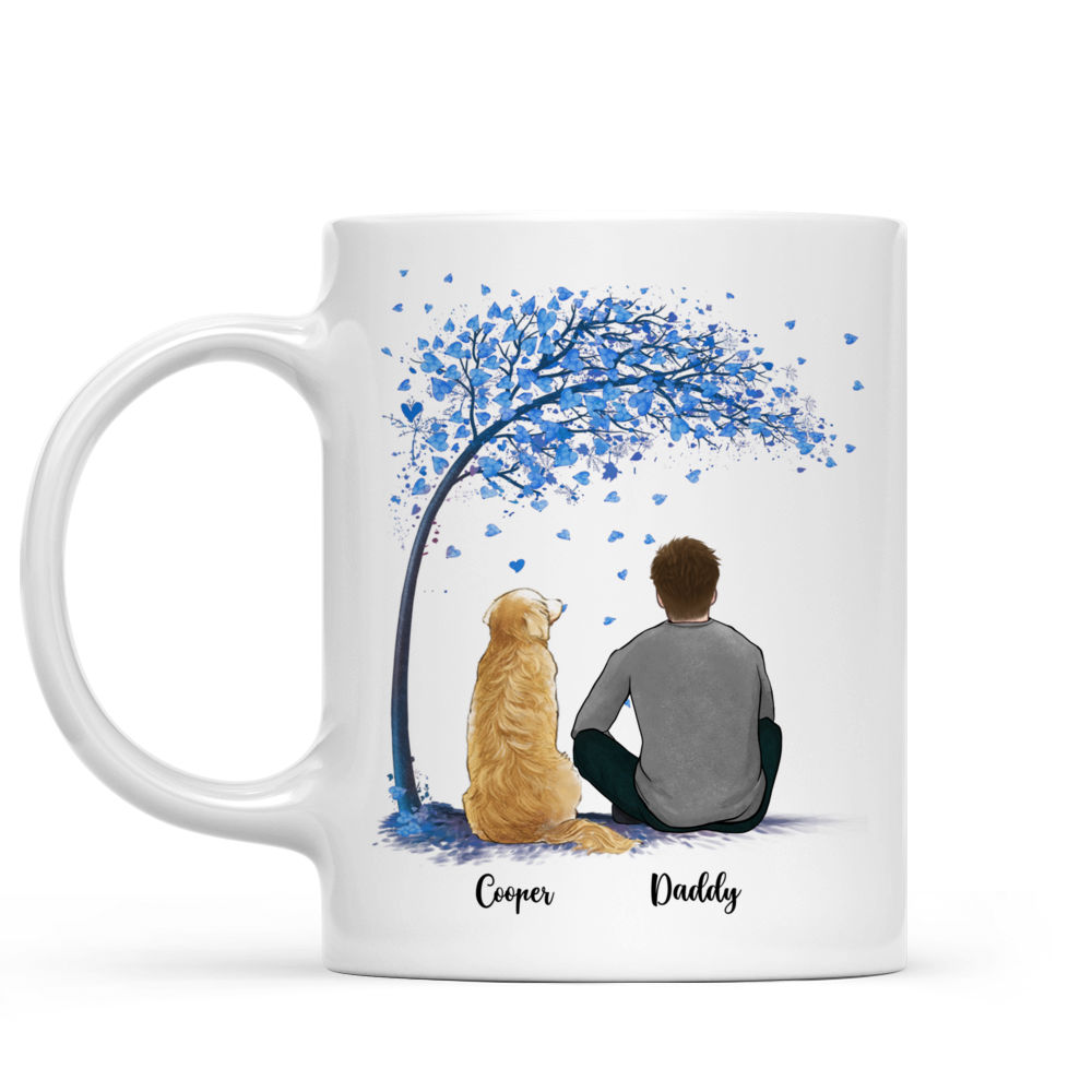 Man and Dogs - Happy Father's Day to the guy who gets to feed me... (29182) - Personalized Mug_1