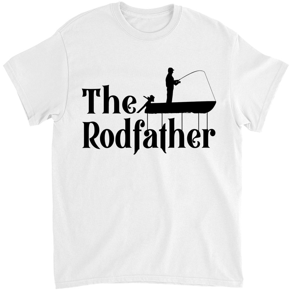 Personalized Classic Tee White XS - Father's Day - The Rodfather Shirt, Funny Rod Father, Funny Fishing Dad Grandpa Shirt, Fisherman Dad Shirt Gift