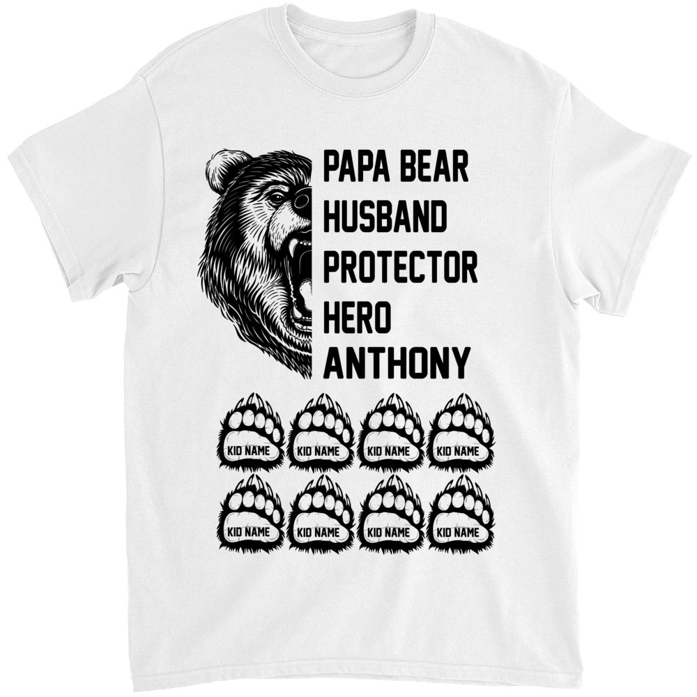 This Papa Bear Belongs To - Personalized Gifts Custom Bear Shirt