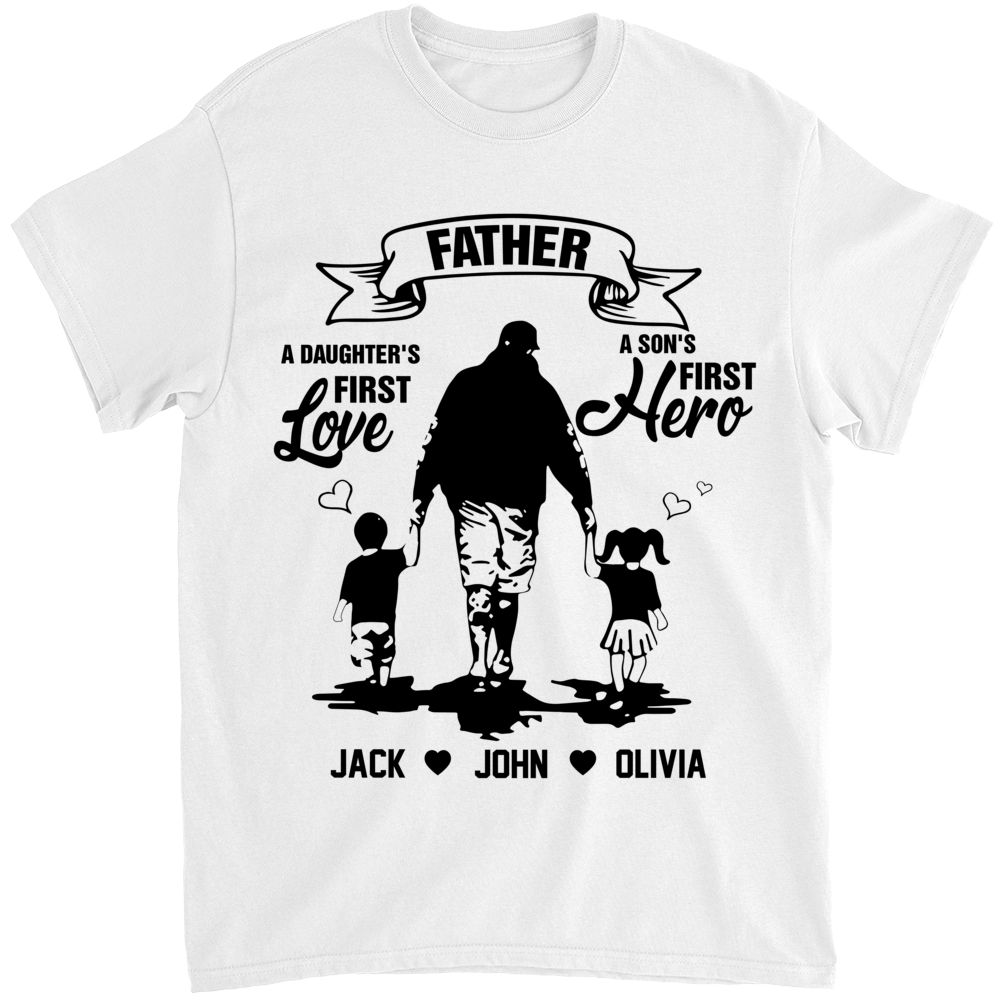 Father's Day 2023 - Father A Sons First Hero And A Daughters First Love Shirt 29326_2