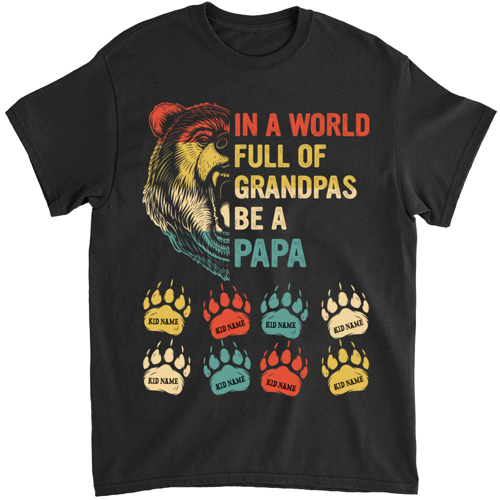 Papa Bear Shirt With Kids Names Personalized Papa Gift Papa Shirt