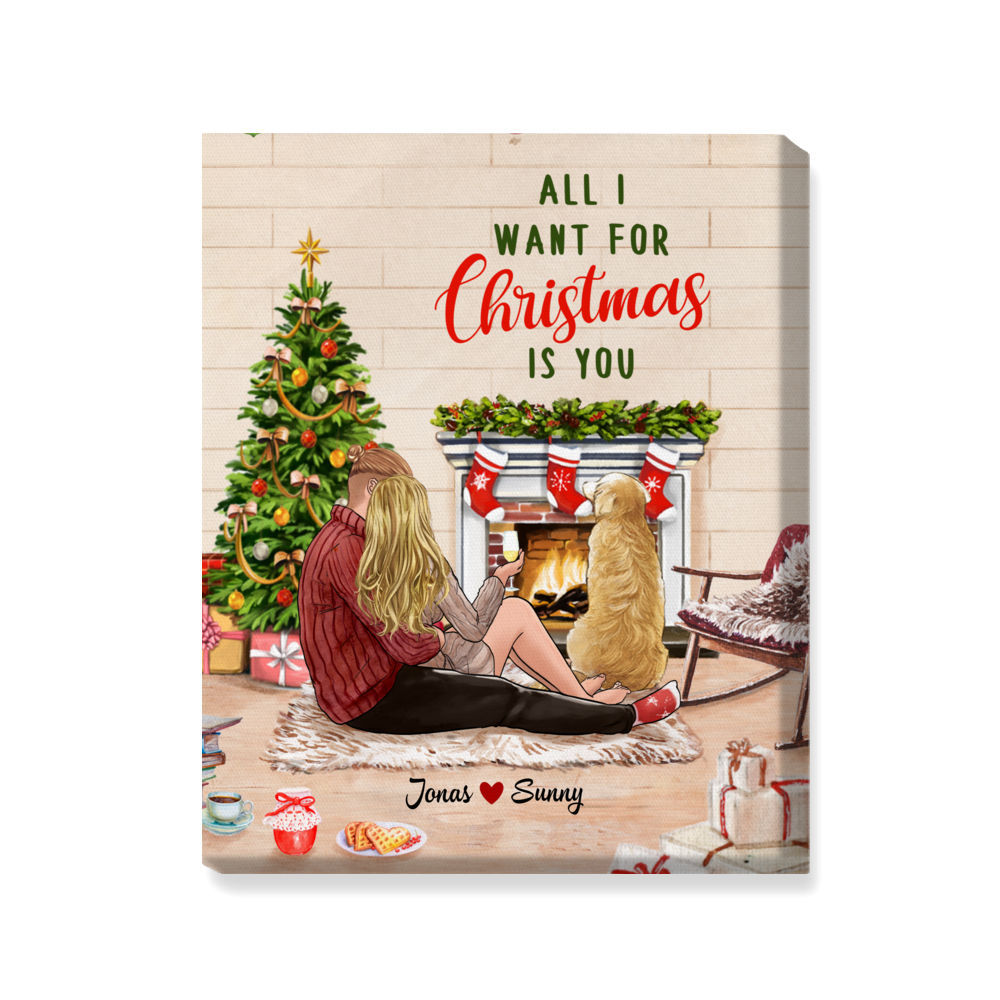 Xmas Couple - Canvas - All I want for Christmas is you