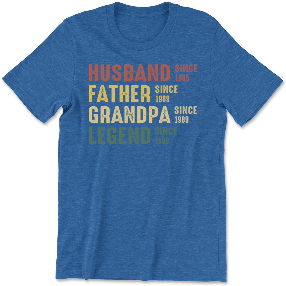 Personalized Classic Tee Black XS - Father's Day - Husband Father Grandpa Legend Since Shirt, Custom Grandpa Shirt, Gift for Dad, Men