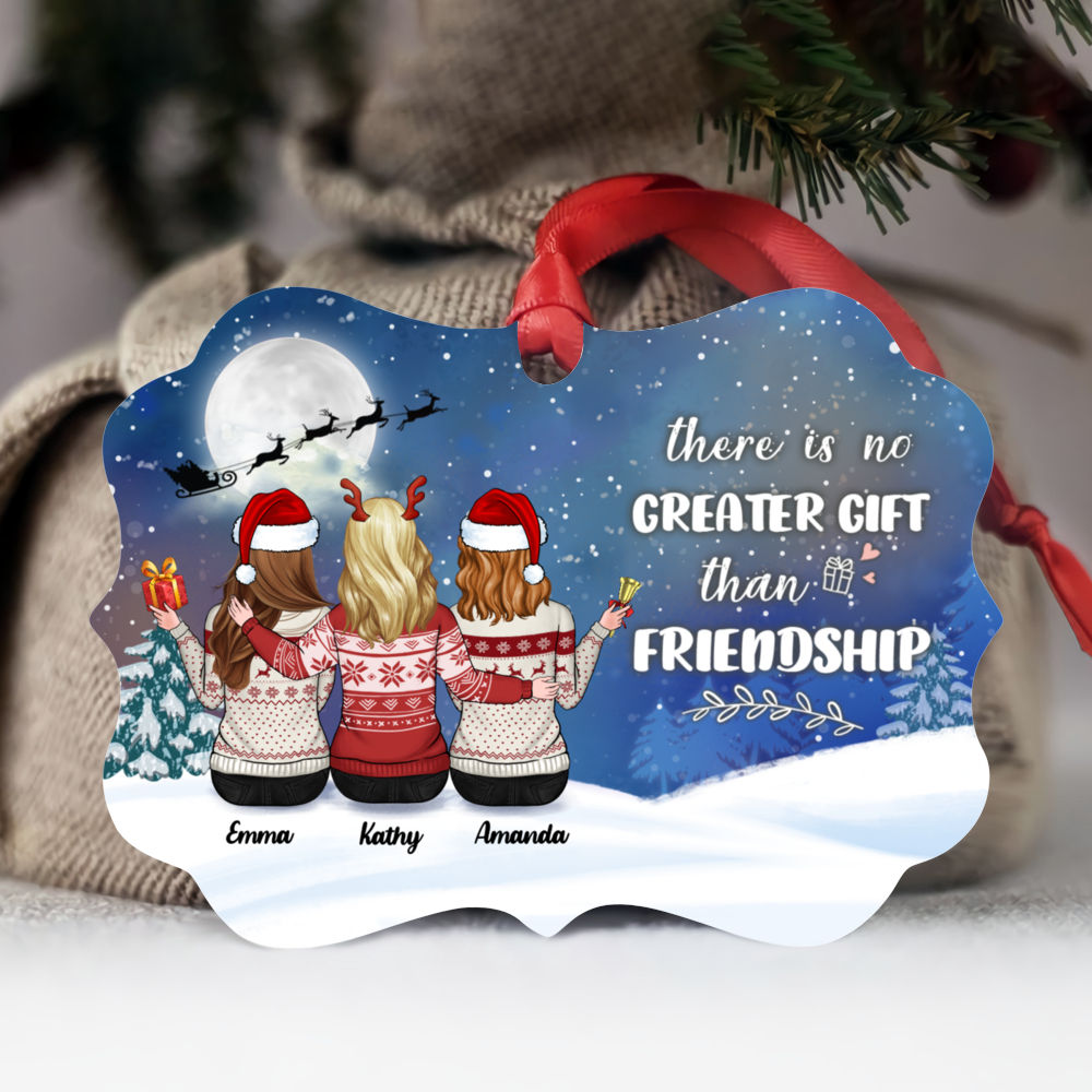 Personalized Xmas Ornament - There is No Greater Gift than Friendship