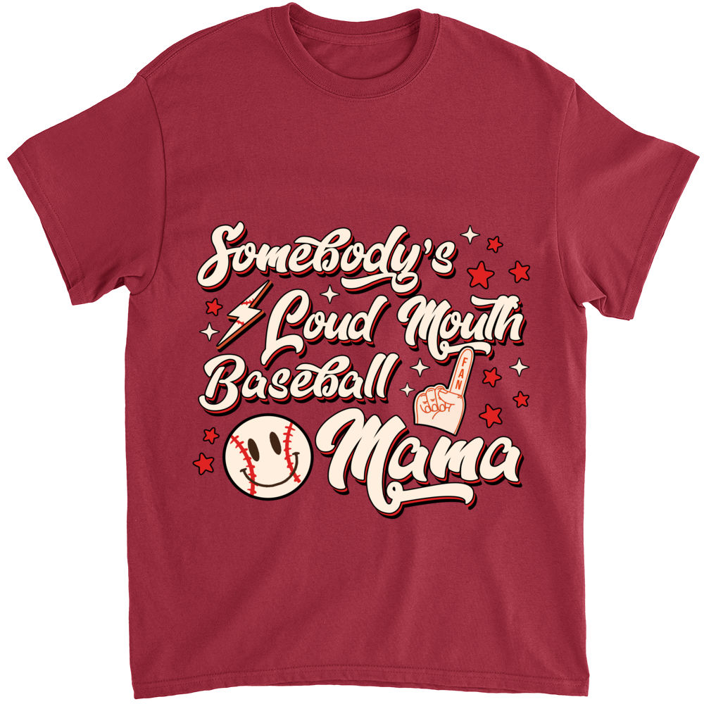 Somebody's Loud Mouth Baseball Mama Tee – Bradys Customs