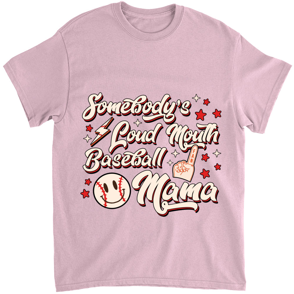 ShirtsBySarah Men's Funny Baseball Mom T Shirt Loud Proud Mama Shirts No Drama Game Tee Medium / Navy