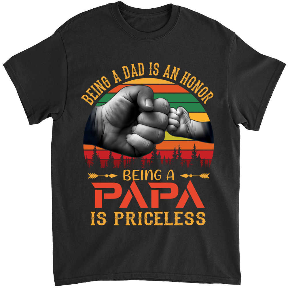 Father's Day 2023 - Being A Dad Is An Honor Being A Papa Is Priceless T-Shirt, Funny Fist Bump Dad Shirt, Best Dad Ever Shirt, Papa Kids Raised Hands Shirt, Father's Day Gift 29852_5