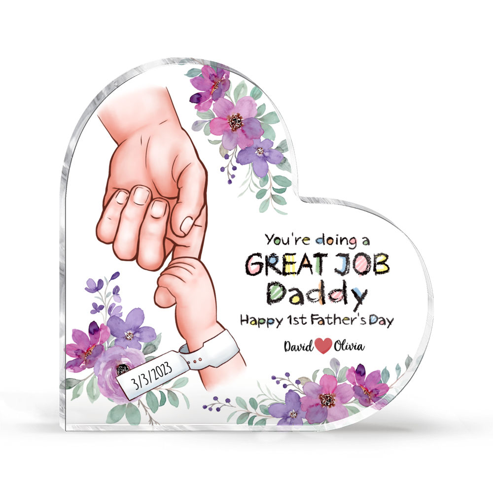 Father's Day Gifts - You're doing a great job Daddy. Happy 1st Father's Day (Ver 2) - Gifts For New Dad - Personalized Desktop_3