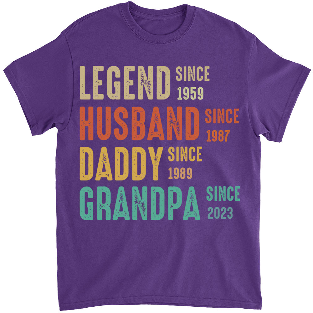 Father's day shirt - Personalized Dad Grandpa Shirt, Father's Day Shirt,  Husband Father Grandpa Legend, Grandfather Custom Dates, Funny Dad Birthday  Gift for Men ID-0518-EGOH 31260