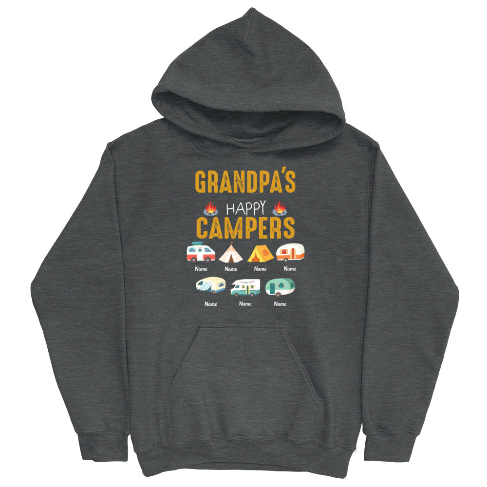 Camping Papa Gift for Him Father's Day Kids T-Shirt - TeeHex