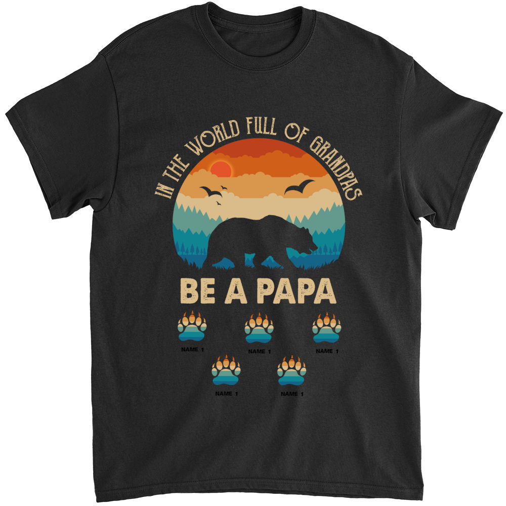 Papa Bear Shirt With Kids Names Personalized Papa Gift Papa Shirt