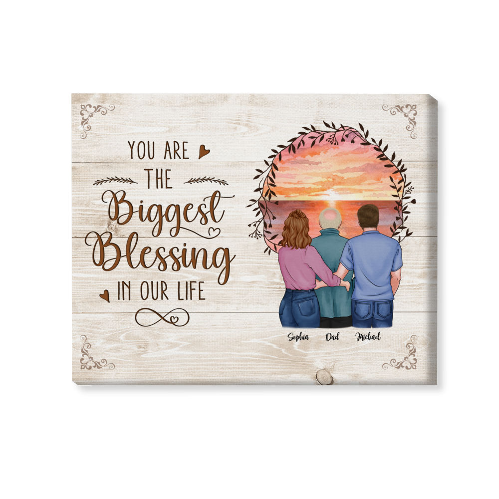 Personalized Wrapped Canvas - Father and children - You are the biggest blessing in our life (30599)_2