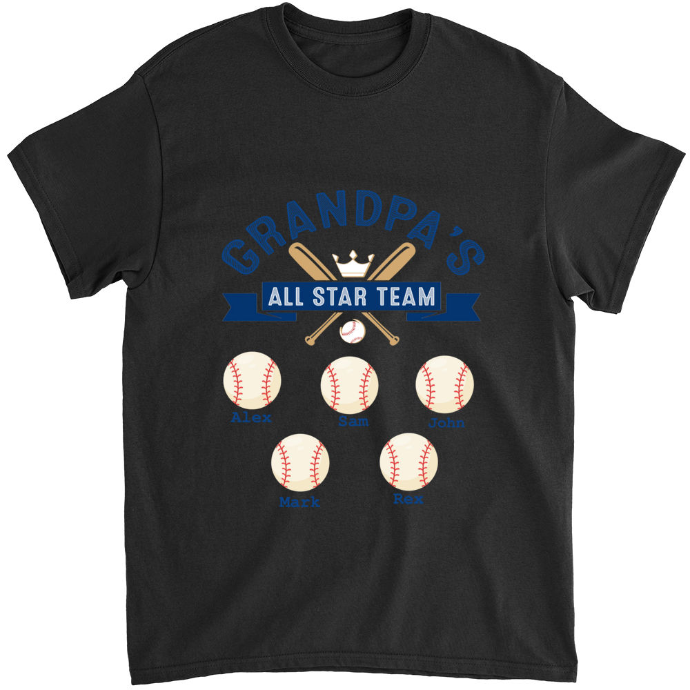 Father's Day 2023 - Personalized Granpa's All Star Team Shirt