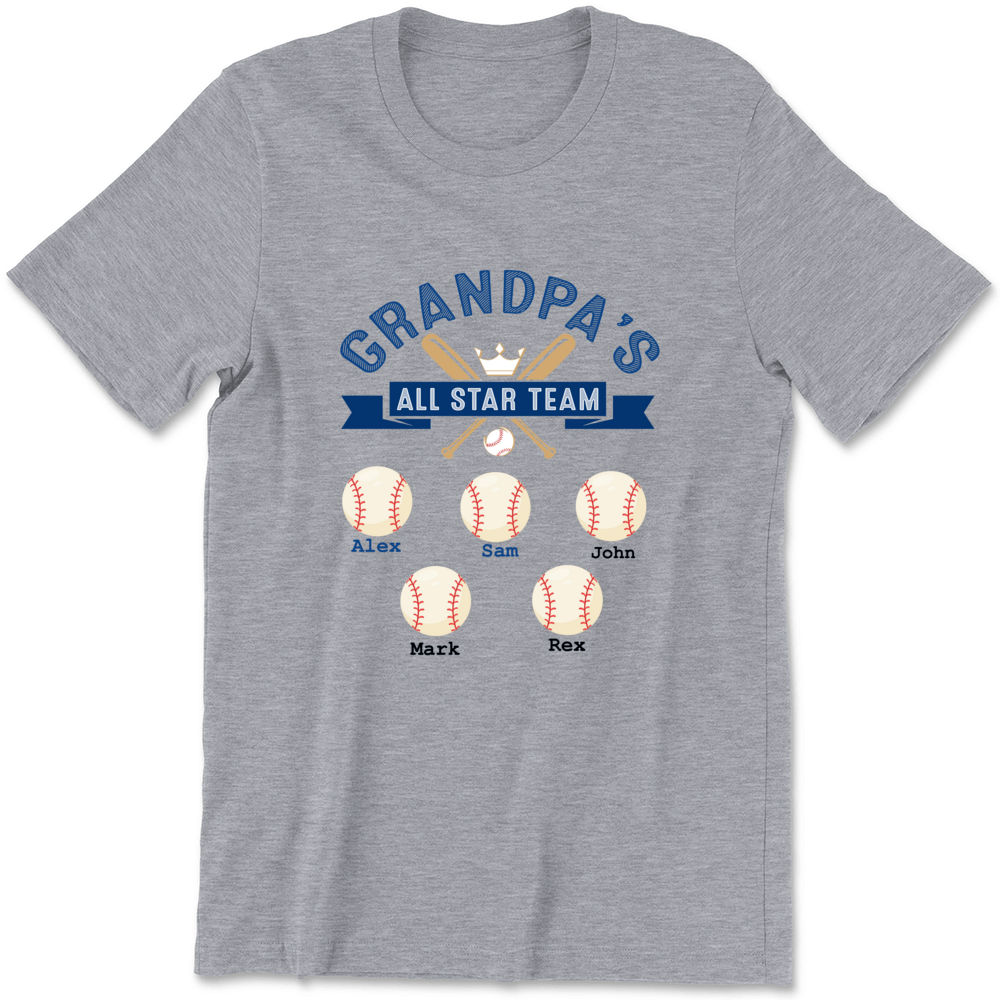 Father's Day 2023 - Personalized Granpa's All Star Team Shirt