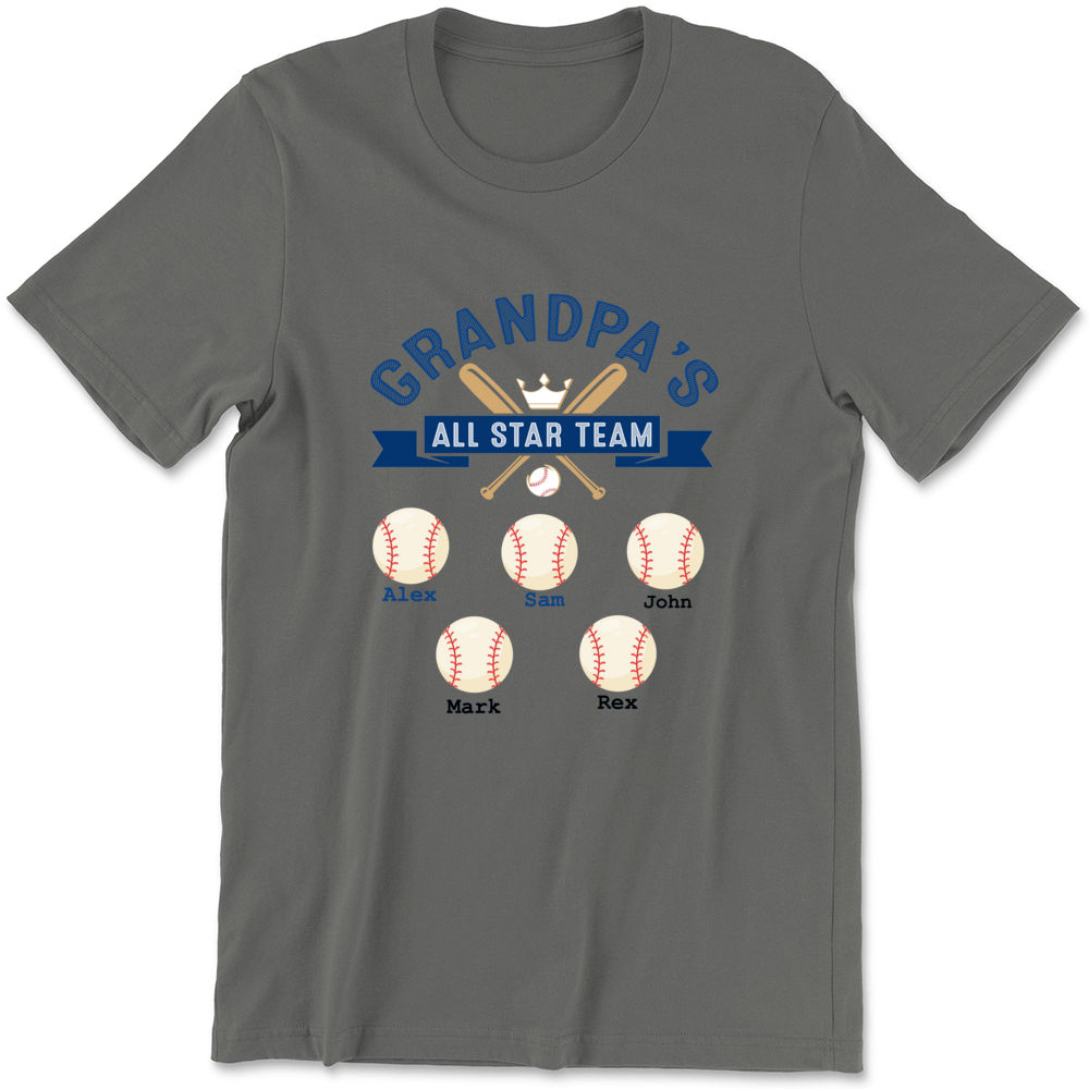 Father's Day 2023 - Personalized Granpa's All Star Team Shirt