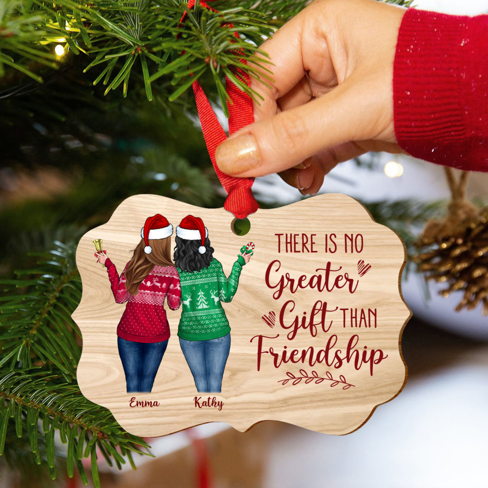 Personalized Christmas Ornament - There Is No Greater Gift Than Friendship | Gossby_6