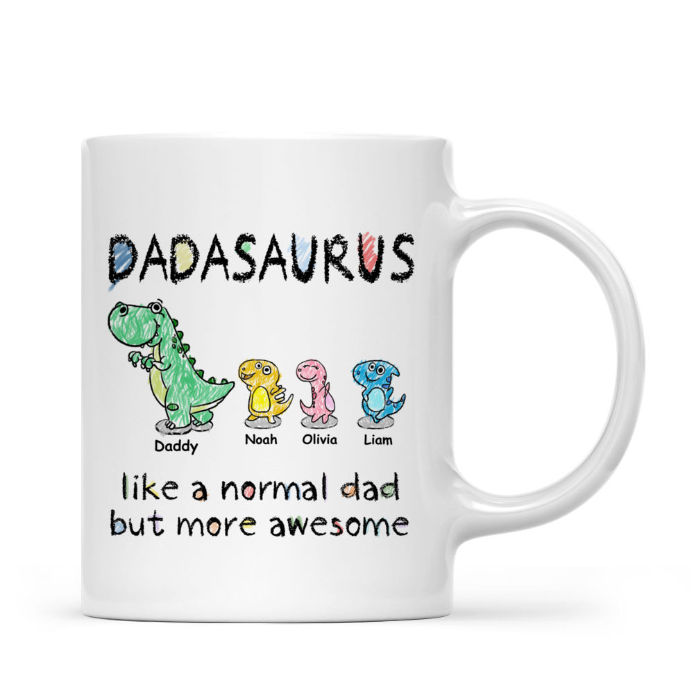 Dad And Daughter Dadasaurus Funny Personalized Mug - Vista Stars