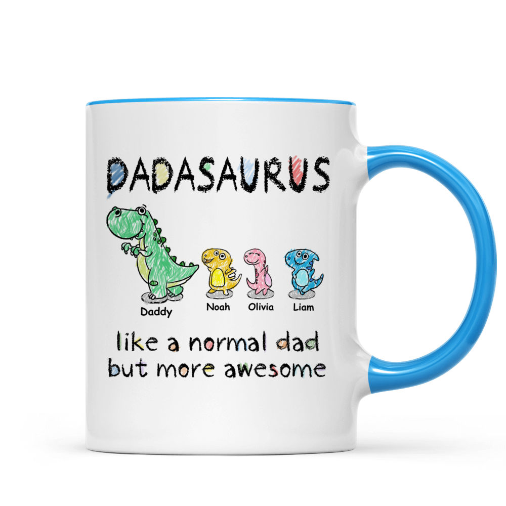 Gossby Personalized DADASAURUS Mug (2 Kids) - Funny Dad Gift from Daughter,  Son with Dinosaur Avatar…See more Gossby Personalized DADASAURUS Mug (2