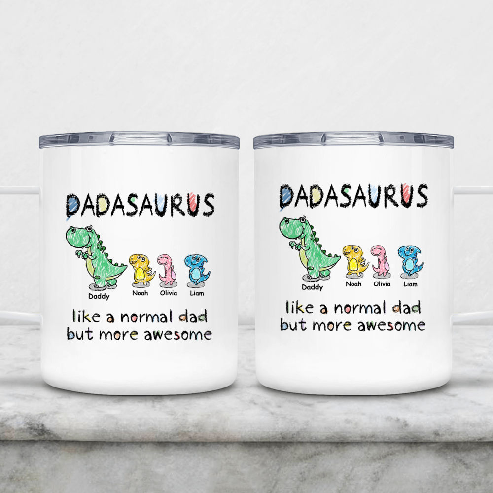 Dadasaurus Dinosaur Like A Normal Dad But More Roarsome 10oz Mug Cup  Birthday Love Family Funny Best Fathers Day Awesome Dad