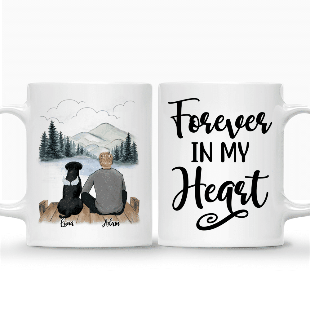 Personalized Dog Dad Mug - Man and Dogs - Forever In My Heart_3