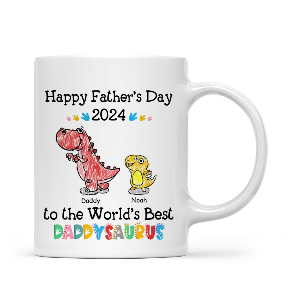 Father's Day Gift - Happy Father's Day to the world's Best Dadasaurus 2024 - Gift For Dad, Grandpa - Personalized Mug_4